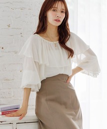 mysty woman | 2WAY楊柳シアーブラウス　588567(シャツ/ブラウス)
