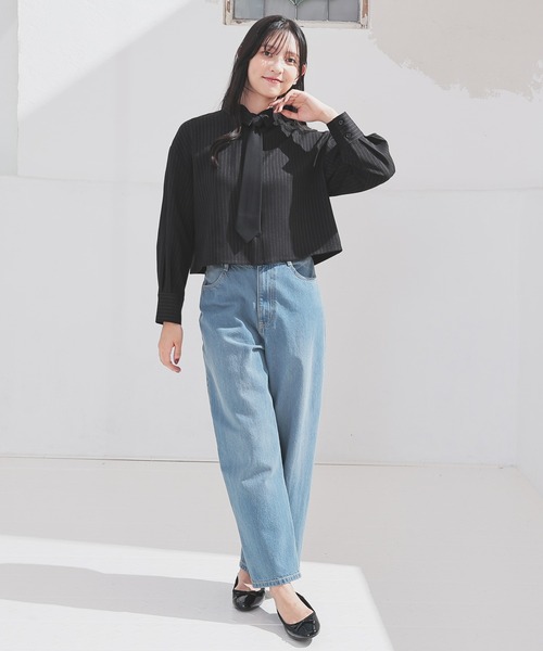 Honeys(ハニーズ)の「ネクタイ付シャツ(シャツ/ブラウス・レディース・ホワイト/グレー系その他/ブラック×ホワイト/ブルー系その他3・L/M/S)」の10枚目の写真
