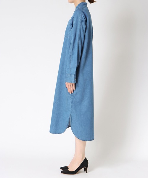 blanc basque（ブランバスク）の「パールボタン ダンガリーデニムワンピース（ワンピース・レディース・ブラック/インディゴブルー/ブルー・38）」の16枚目の写真