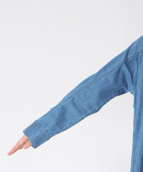 blanc basque（ブランバスク）の「パールボタン ダンガリーデニムワンピース（ワンピース・レディース・ブラック/インディゴブルー/ブルー・38）」の19枚目の写真