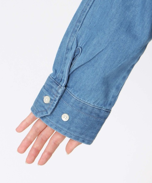 blanc basque（ブランバスク）の「パールボタン ダンガリーデニムワンピース（ワンピース・レディース・ブラック/インディゴブルー/ブルー・38）」の22枚目の写真