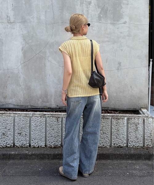 feepur(フェピュール)の「バレルレッグデニムパンツ(デニムパンツ・レディース・サックスブルー/ブラック・LARGE/MEDIUM/SMALL)」の6枚目の写真