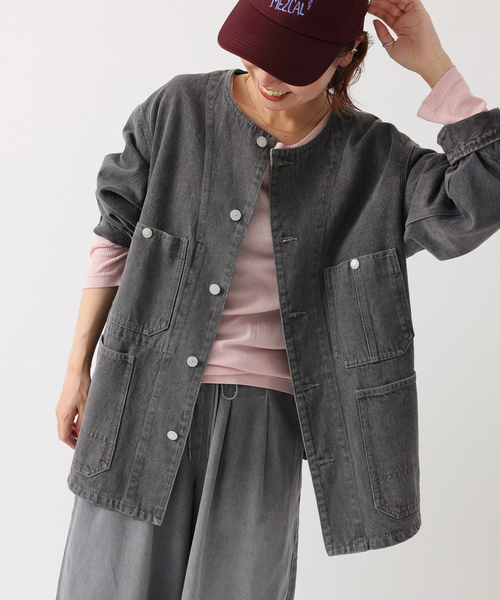 JOURNAL STANDARD relume（ジャーナルスタンダード　レリューム）の「《追加 / 新色》11.5ozデニムカバーオールジャケット（デニムジャケット・レディース・ブルー/ブラック系その他・38/36）」の2枚目の写真