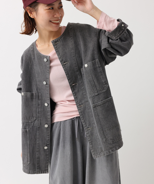 JOURNAL STANDARD relume（ジャーナルスタンダード　レリューム）の「《追加 / 新色》11.5ozデニムカバーオールジャケット（デニムジャケット・レディース・ブルー/ブラック系その他・38/36）」の6枚目の写真