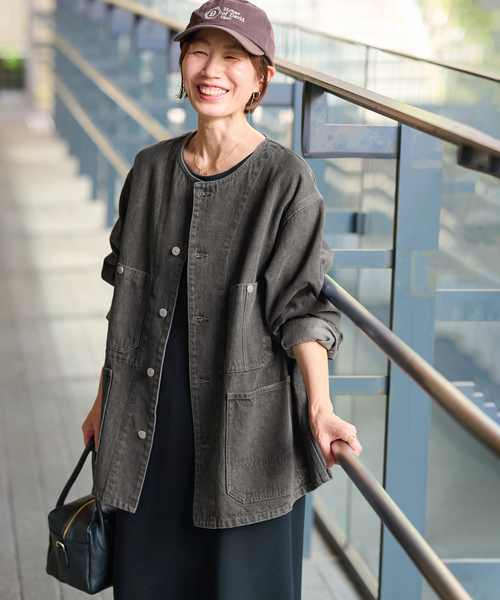 JOURNAL STANDARD relume（ジャーナルスタンダード　レリューム）の「《追加 / 新色》11.5ozデニムカバーオールジャケット（デニムジャケット・レディース・ブルー/ブラック系その他・38/36）」の12枚目の写真