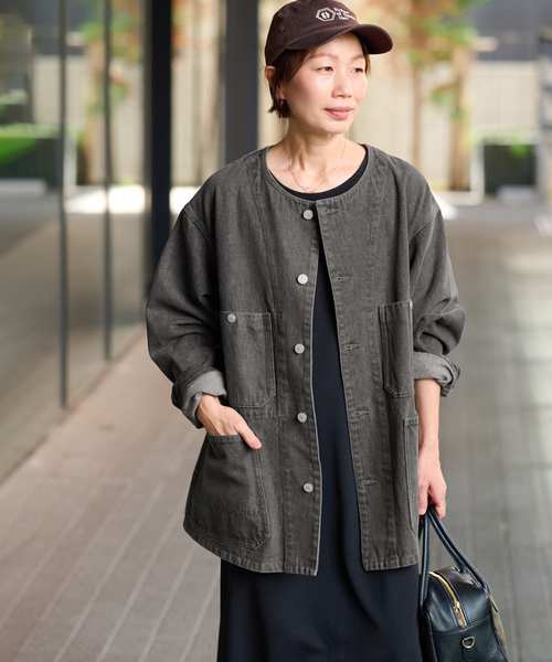 JOURNAL STANDARD relume（ジャーナルスタンダード　レリューム）の「《追加 / 新色》11.5ozデニムカバーオールジャケット（デニムジャケット・レディース・ブルー/ブラック系その他・38/36）」の13枚目の写真