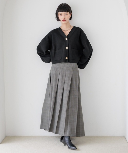 LOWRYS FARM（ローリーズファーム）の「ラナテックプリーツロングスカート  455463（スカート・レディース・チェック/ブラウン/チャコールグレー・MEDIUM/LARGE）」の5枚目の写真