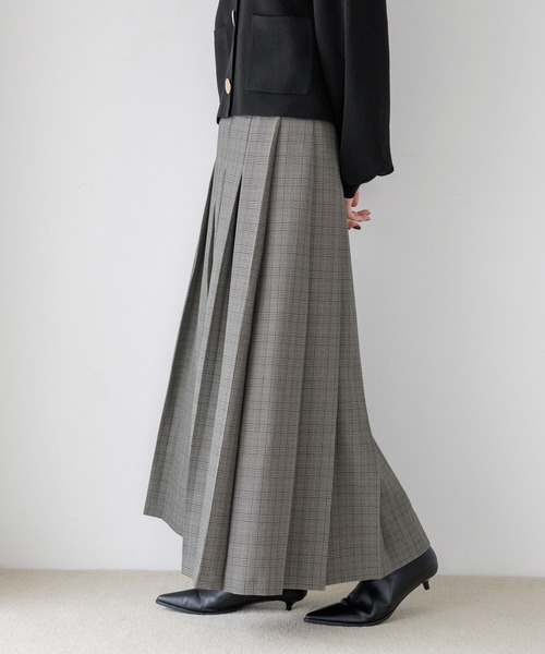 LOWRYS FARM（ローリーズファーム）の「ラナテックプリーツロングスカート  455463（スカート・レディース・チェック/ブラウン/チャコールグレー・MEDIUM/LARGE）」の7枚目の写真