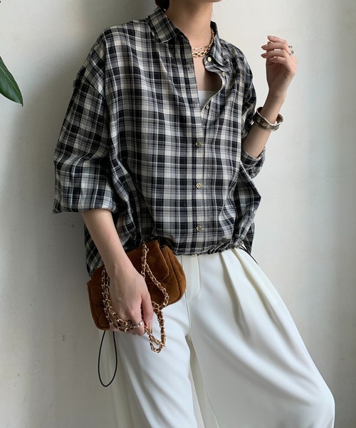 チェックスピンドルシャツ（シャツ/ブラウス）｜DouDou