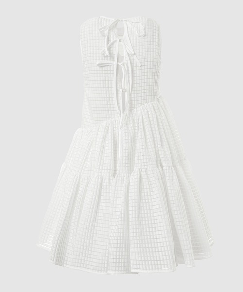 CECILIE BAHNSEN（セシリー バンセン）の「SHORT SLEEVELESS DRESS WITH VOLUMINOUS TIER SKIRT（ドレス・レディース・ホワイト・6）」の5枚目の写真