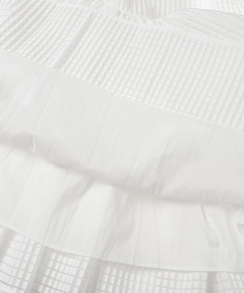 CECILIE BAHNSEN（セシリー バンセン）の「SHORT SLEEVELESS DRESS WITH VOLUMINOUS TIER SKIRT（ドレス・レディース・ホワイト・6）」の9枚目の写真