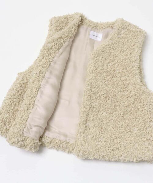 25AW現行 アーバンリサーチ ECOPEL カーリーファーベスト アイボリー セール】ECOPELカーリーファーベスト（ベスト）｜URBAN RESEARCH