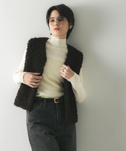 URBAN RESEARCH（アーバンリサーチ）の「ECOPELカーリーファーベスト（ベスト・レディース・アイボリー/ダークブラウン・FREE）」の16枚目の写真