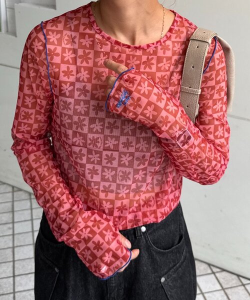 HELLO.SANFRANCISCO（ハローサンフランシスコ）の「【HELLO.SANFRANCISCO/ハローサンフランシスコ】アソートーシアートップス（Tシャツ/カットソー・レディース・グリーン/レッド/ブラック/サックスブルー/オレンジ/オレンジ系その他/ブラック系その他・ONE SIZE）」の6枚目の写真