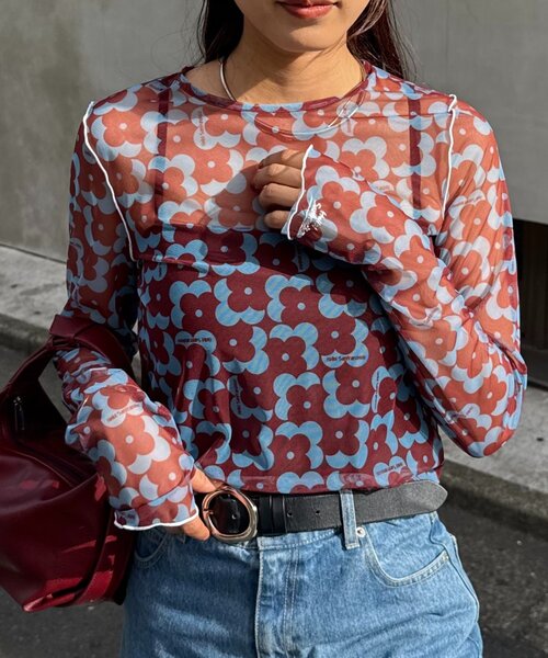 HELLO.SANFRANCISCO（ハローサンフランシスコ）の「【HELLO.SANFRANCISCO/ハローサンフランシスコ】アソートーシアートップス（Tシャツ/カットソー・レディース・グリーン/レッド/ブラック/サックスブルー/オレンジ/オレンジ系その他/ブラック系その他・ONE SIZE）」の5枚目の写真