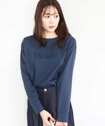 MK MICHEL KLEIN | 刺繍ロゴデザイン コットンロンT/洗える(Tシャツ/カットソー)