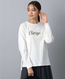 MK MICHEL KLEIN | 刺繍ロゴデザイン コットンロンT/洗える(Tシャツ/カットソー)