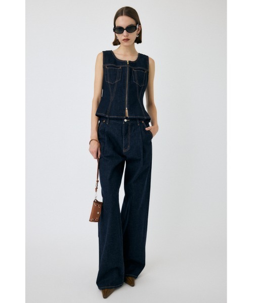 MOUSSY(マウジー)の「【セットアップ対応】WAIST FIT DENIM ベスト(ベスト・レディース・ブルー/ワンウォッシュ・1/2)」の10枚目の写真