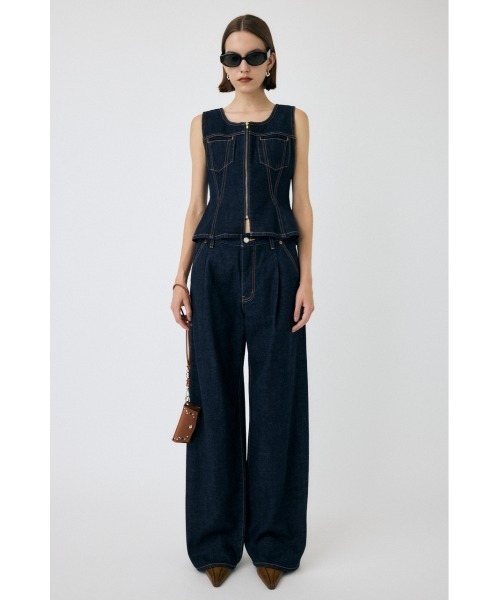 MOUSSY(マウジー)の「【セットアップ対応】WAIST FIT DENIM ベスト(ベスト・レディース・ブルー/ワンウォッシュ・1/2)」の13枚目の写真