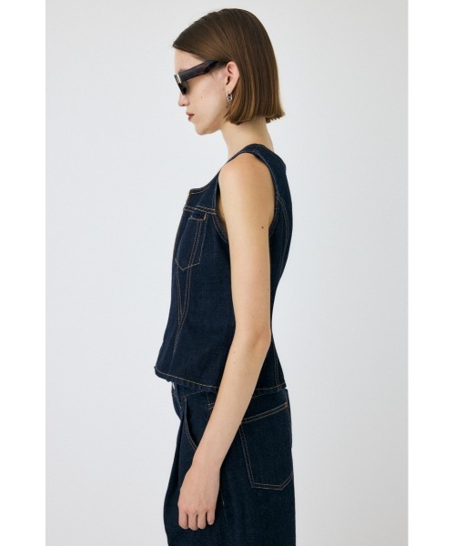 MOUSSY(マウジー)の「【セットアップ対応】WAIST FIT DENIM ベスト(ベスト・レディース・ブルー/ワンウォッシュ・1/2)」の16枚目の写真