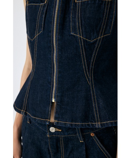 MOUSSY(マウジー)の「【セットアップ対応】WAIST FIT DENIM ベスト(ベスト・レディース・ブルー/ワンウォッシュ・1/2)」の21枚目の写真