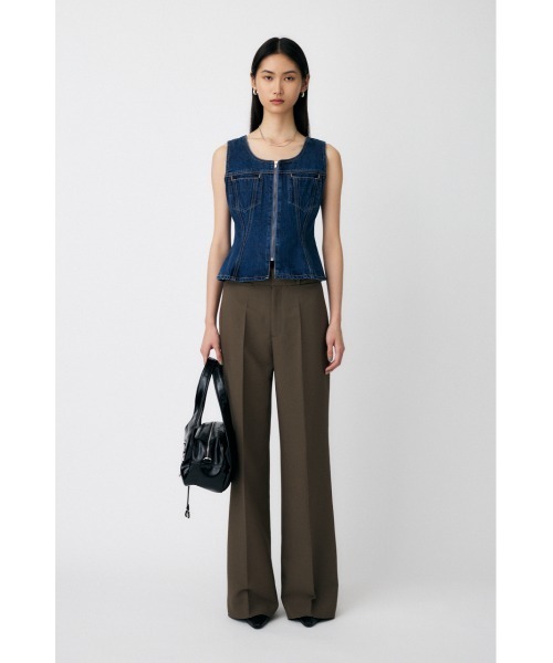 MOUSSY(マウジー)の「【セットアップ対応】WAIST FIT DENIM ベスト(ベスト・レディース・ブルー/ワンウォッシュ・1/2)」の4枚目の写真