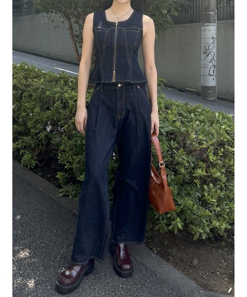 MOUSSY WAIST FIT DENIM ベスト MOUSSY | WAIST FIT デニムベスト