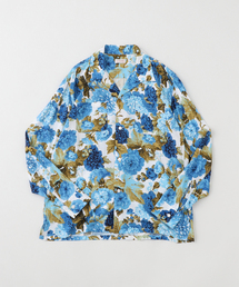 fursac (フルサック) Dark Flower Print Open Collar シャツ