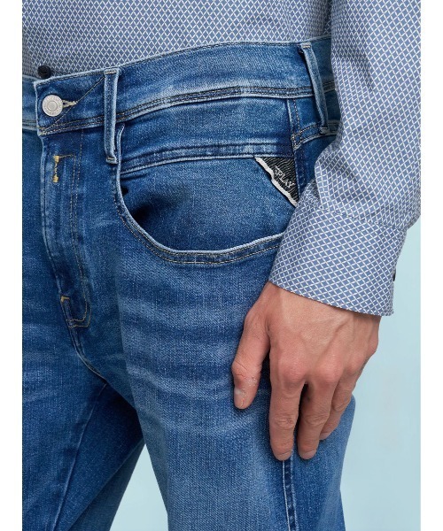 REPLAY(リプレイ)の「スリムフィットANBASS HYPERFLEX ブルーストレッチデニム(デニムパンツ・メンズ・ブルー・W36xL32/W34xL32/W33xL32/W32xL32/W31xL32/W30xL32/W29xL32/W28xL32)」の5枚目の写真