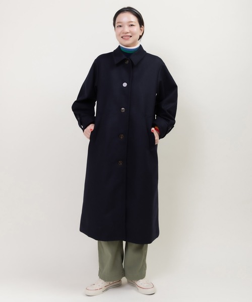 CHILD WOMAN（チャイルドウーマン）の「ハードメルトン ステンカラーコート（ステンカラーコート・レディース・ネイビー/レッド・FREE）」の2枚目の写真