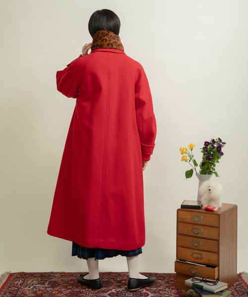 CHILD WOMAN（チャイルドウーマン）の「ハードメルトン ステンカラーコート（ステンカラーコート・レディース・ネイビー/レッド・FREE）」の8枚目の写真