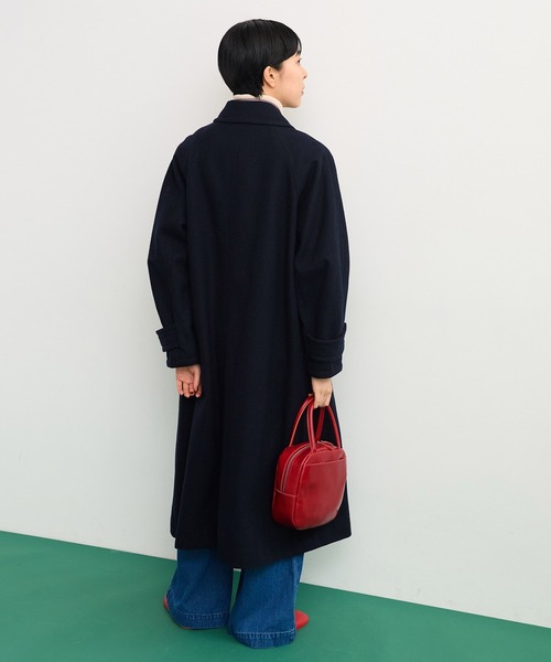 CHILD WOMAN（チャイルドウーマン）の「ハードメルトン ステンカラーコート（ステンカラーコート・レディース・ネイビー/レッド・FREE）」の5枚目の写真