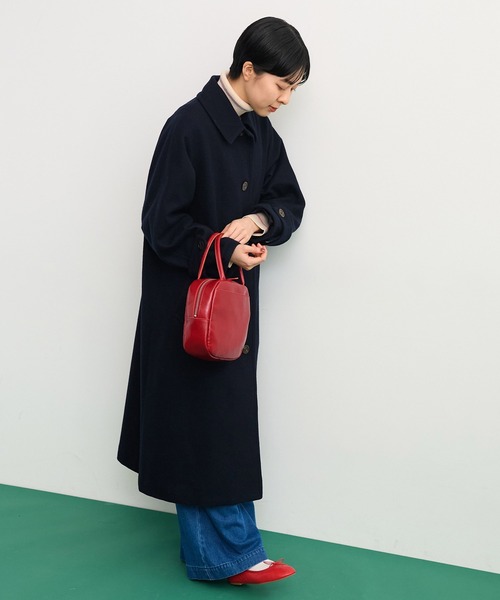 CHILD WOMAN（チャイルドウーマン）の「ハードメルトン ステンカラーコート（ステンカラーコート・レディース・ネイビー/レッド・FREE）」の4枚目の写真