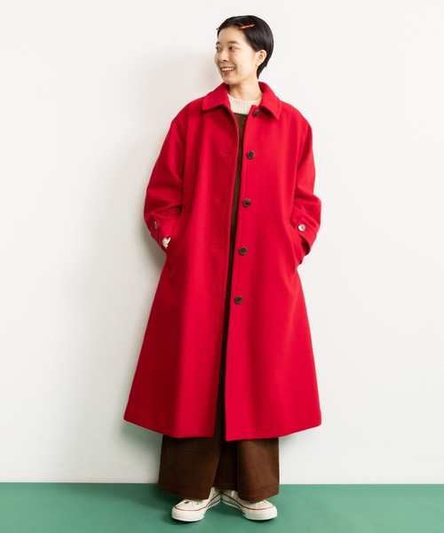 CHILD WOMAN（チャイルドウーマン）の「ハードメルトン ステンカラーコート（ステンカラーコート・レディース・ネイビー/レッド・FREE）」の9枚目の写真