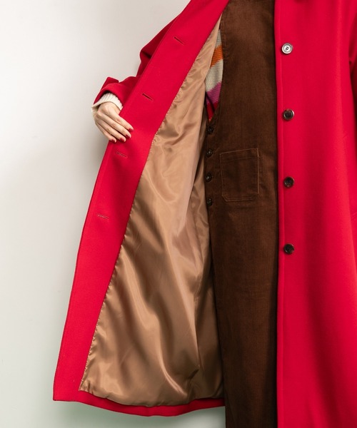 CHILD WOMAN（チャイルドウーマン）の「ハードメルトン ステンカラーコート（ステンカラーコート・レディース・ネイビー/レッド・FREE）」の12枚目の写真