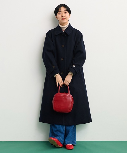 CHILD WOMAN（チャイルドウーマン）の「ハードメルトン ステンカラーコート（ステンカラーコート・レディース・ネイビー/レッド・FREE）」の19枚目の写真