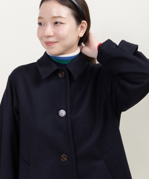 CHILD WOMAN（チャイルドウーマン）の「ハードメルトン ステンカラーコート（ステンカラーコート・レディース・ネイビー/レッド・FREE）」の17枚目の写真