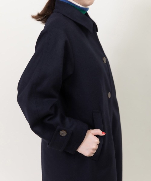 CHILD WOMAN（チャイルドウーマン）の「ハードメルトン ステンカラーコート（ステンカラーコート・レディース・ネイビー/レッド・FREE）」の18枚目の写真