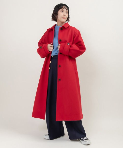 CHILD WOMAN（チャイルドウーマン）の「ハードメルトン ステンカラーコート（ステンカラーコート・レディース・ネイビー/レッド・FREE）」の20枚目の写真