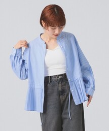 新品　レイビームス　Ray Beams ふんわりブラウス　水色 Ray BEAMS（レイ ビームス）フリルカラー リボン ブラウス