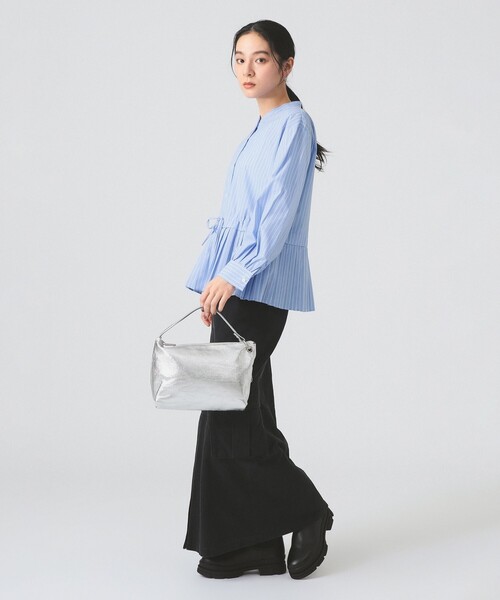 プリーツ キリカエ バンドカラー シャツ（シャツ/ブラウス）｜Ray