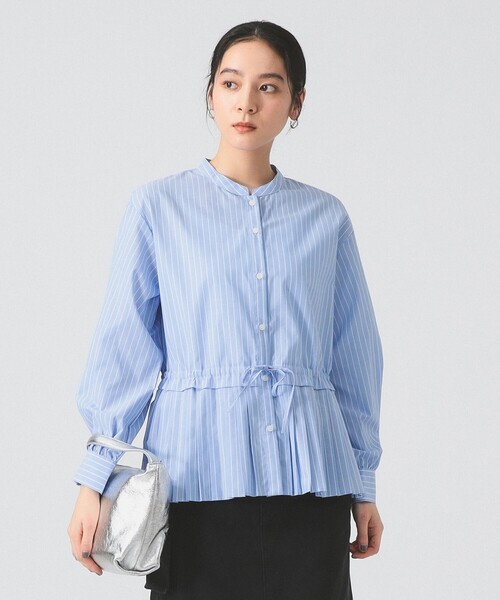 プリーツ キリカエ バンドカラー シャツ（シャツ/ブラウス）｜Ray