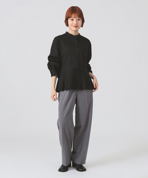 Ray BEAMS(レイビームス)の「プリーツ キリカエ バンドカラー シャツ(シャツ/ブラウス・レディース・ブラック/サックスブルー/ホワイト・ONE SIZE)」の15枚目の写真