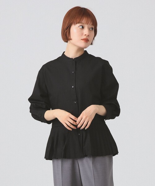 Ray BEAMS(レイビームス)の「プリーツ キリカエ バンドカラー シャツ(シャツ/ブラウス・レディース・ブラック/サックスブルー/ホワイト・ONE SIZE)」の18枚目の写真