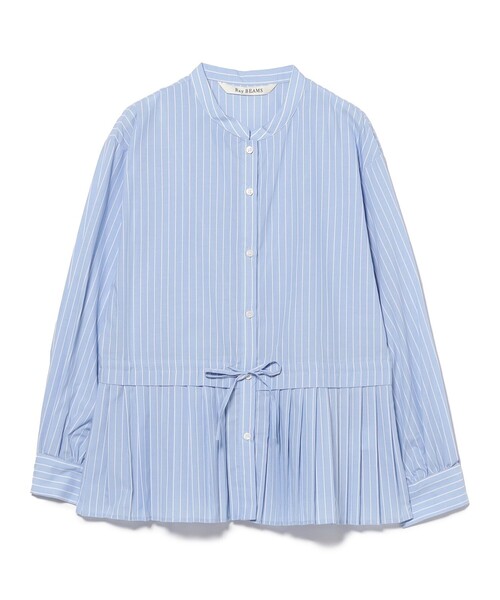 Ray BEAMS（レイビームス）の「【4/2値下げ】プリーツ キリカエ バンドカラー シャツ | 新生活・通勤・通学・オフィスカジュアル・オンオフ兼用・好印象コーデ（シャツ/ブラウス・レディース・ブラック/サックスブルー/ホワイト・ONE SIZE）」の10枚目の写真