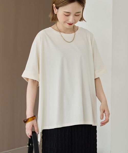 AMERICAN HOLIC(アメリカンホリック)の「接触冷感バックタックプルオーバー(Tシャツ/カットソー・レディース・アイボリー/ブラック/ネイビー/ボルドー/オリーブ・M/L)」の15枚目の写真