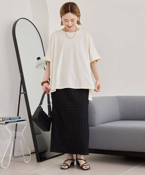 AMERICAN HOLIC(アメリカンホリック)の「接触冷感バックタックプルオーバー(Tシャツ/カットソー・レディース・アイボリー/ブラック/ネイビー/ボルドー/オリーブ・M/L)」の17枚目の写真