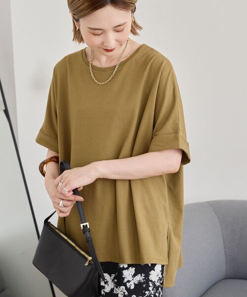AMERICAN HOLIC(アメリカンホリック)の「接触冷感バックタックプルオーバー(Tシャツ/カットソー・レディース・アイボリー/ブラック/ネイビー/ボルドー/オリーブ・M/L)」の19枚目の写真