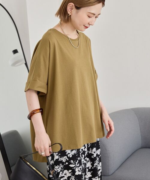 AMERICAN HOLIC(アメリカンホリック)の「接触冷感バックタックプルオーバー(Tシャツ/カットソー・レディース・アイボリー/ブラック/ネイビー/ボルドー/オリーブ・M/L)」の20枚目の写真