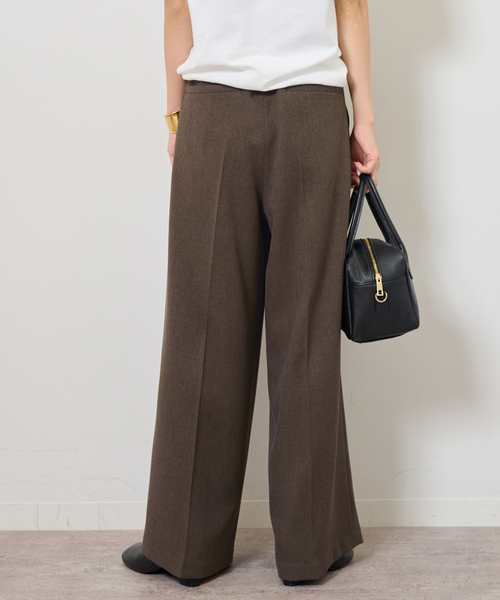 JOURNAL STANDARD relume（ジャーナルスタンダード　レリューム）の「ツイーディーツイルタックワイドパンツ（スラックス・レディース・ベージュ/ブラウン・36/38）」の9枚目の写真